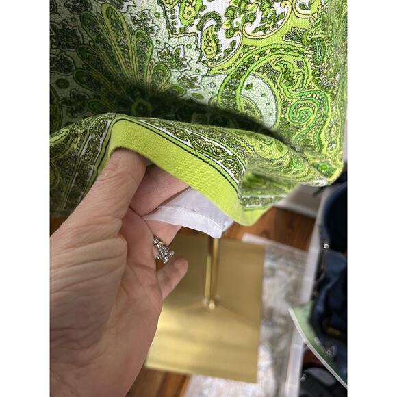 Positive Attitude Linen Blend‎ Sleeveless Top Size 16 Green Paisley Print - Picture 8 of 13